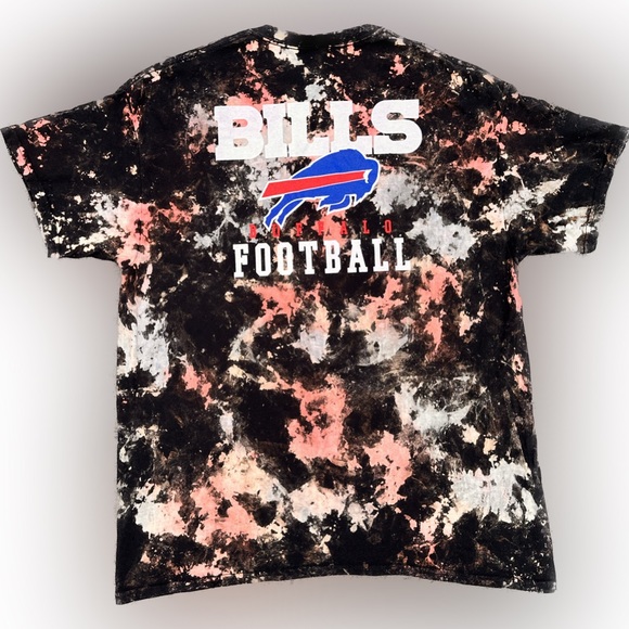 XL Buffalo Bills Brand New Reworked Tie Dye T-shirt, Acid Wash - Picture 2 of 3